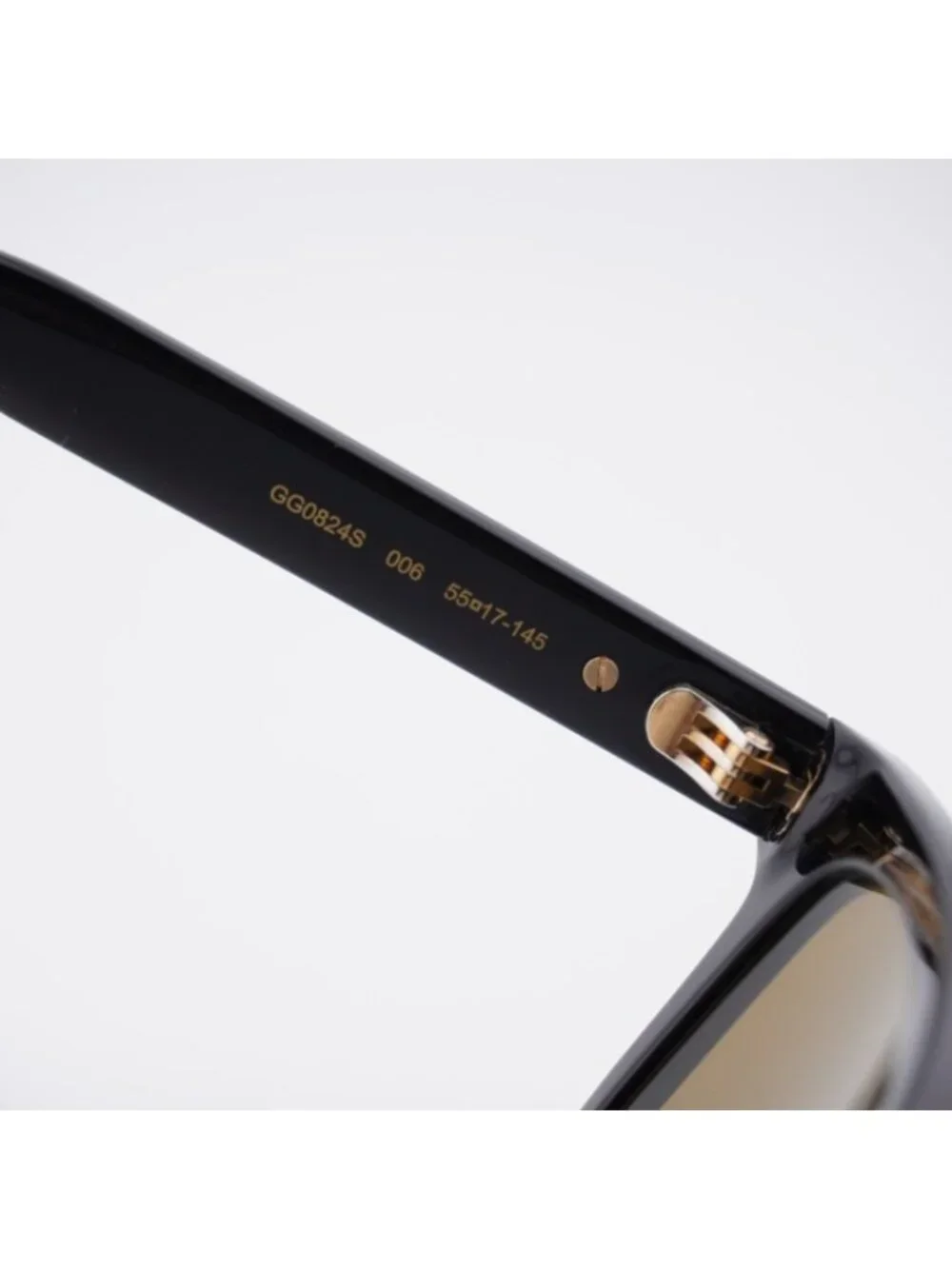 Gucci GG0824S 006 Men Sunglasses Black Rectangle Frame, Brown Lenses